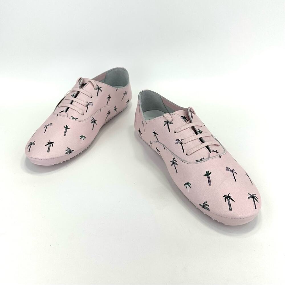 Anothersole Women Flats/Sneakers Sz 8 Pink Leather Palm Tree Print Cushioned New - Picture 10 of 15